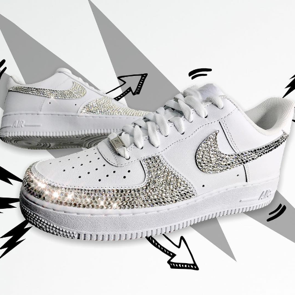 Crystal Bling Sneakers w/ Toe Cap