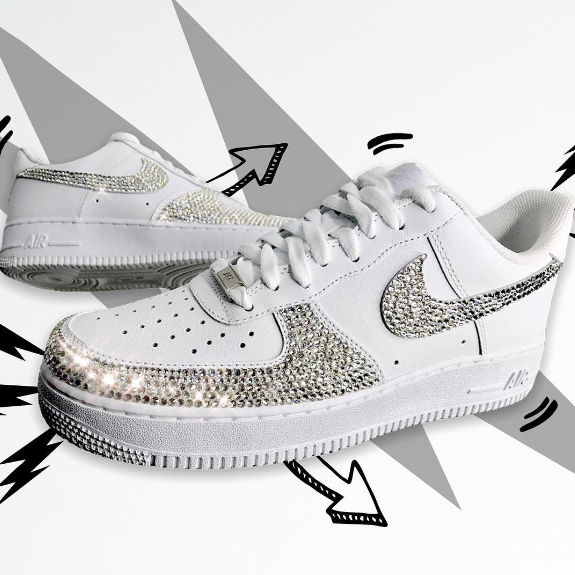 Crystal Bling Sneakers w Toe Cap